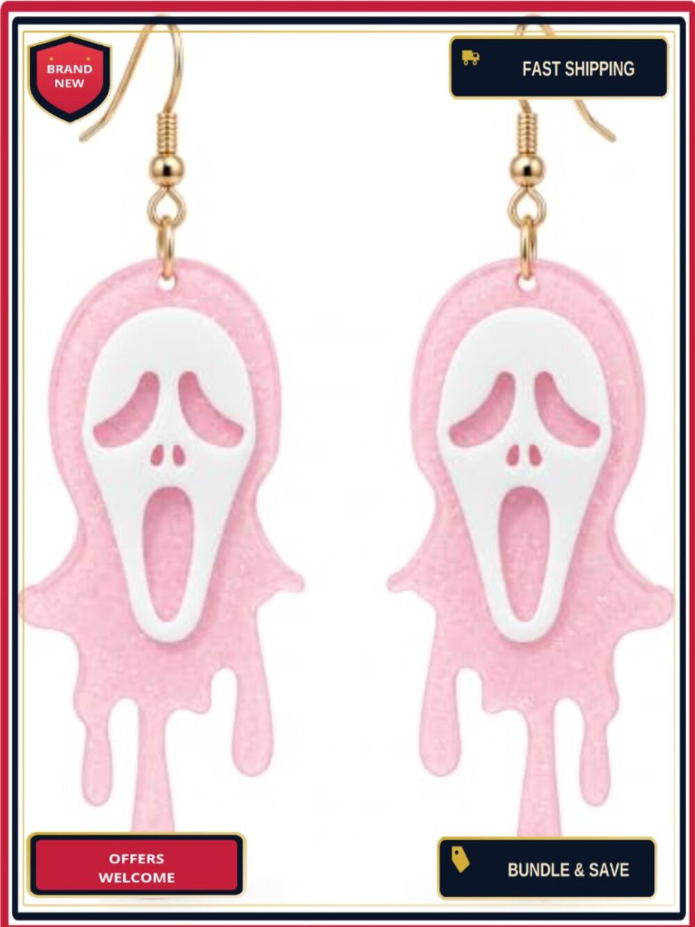 Acrylic Drop Dangle Earrings Halloween Ghost Skeleton Lightweight Party